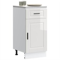 Berkfield Home Kitchen Base Cabinet Porto High Gloss White Engineered Wood
