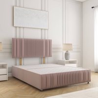 Rosie Divan Bed Plush Velvet 24" Headboard & No Mattress No Drawers King