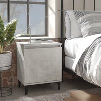 Berkfield Home Bed Cabinet with Metal Legs Concrete Grey 40x30x50 cm | Size: 40 x 30 x 50 cm