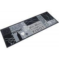 Berkfield Home Kitchen Rug Washable Wine Grey 60x180 cm Velvet