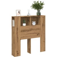 Berkfield Home Headboard Cabinet Artisan Oak 100x19x104.5 cm Engineered Wood in Brown