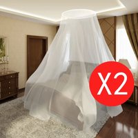 Berkfield Home Mosquito Net 2 pcs Round 56x325x230 cm | Size: 56 x 325 x 230 cm