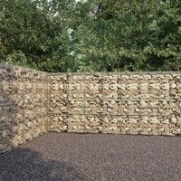 Berkfield Home Gabion Wall with Covers Galvanised Steel 600x30x200 cm in Silver | Size: 600 x 30 x 200 cm