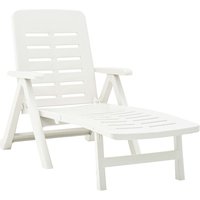 Berkfield Home Folding Sun Lounger Plastic White