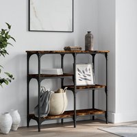 Berkfield Home Console Table Smoked Oak 80x29x75 cm Engineered Wood in Brown | Size: 80 x 29 x 75 cm