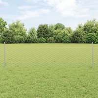 Berkfield Home Garden Fence Set Set of 2 Galvanised steel 25 x 0.5 m Durable in Silver