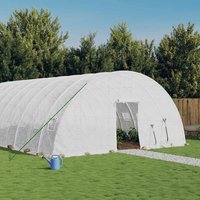 Berkfield Home Greenhouse with Steel Frame White 36 m² 6x6x2.85 m