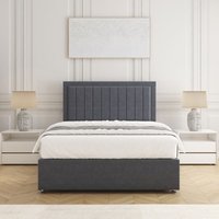 Zarah Divan Bed Plush Velvet 24" Headboard 2 Drawers Footend Mattress Super King