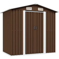 Berkfield Home Garden Storage Shed Brown 204x132x186 cm Steel | Size: 204 x 132 x 186 cm