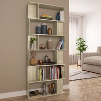 Berkfield Home Book Cabinet/Room Divider Sonoma Oak 80x24x192 cm Engineered Wood in Brown | Size: 80 x 24 x 192 cm