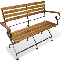Berkfield Home Folding Garden Bench 112 cm Solid Acacia Wood in Brown