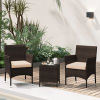 Patio Furniture Set Outdoor PE Rattan Wicker Bistro Chair Table Set Pack