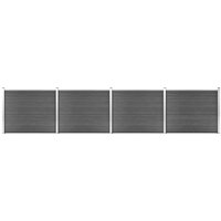 Berkfield Home Fence Panel Set WPC 699x146 cm Black
