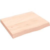 Berkfield Home Wall Shelf 60x50x(2-6) cm Untreated Solid Wood Oak in Brown