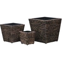 Berkfield Home Garden Raised Beds 3 pcs Water Hyacinth Brown