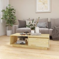 Berkfield Home Coffee Table 110x50x33.5 cm Solid Pinewood in Brown