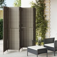 Room Divider 5 Panels Poly Rattan