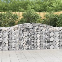 Berkfield Home Arched Gabion Baskets 7 pcs 400x50x100/120 cm Galvanised Iron in Silver