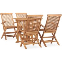Berkfield Home 5 Piece Folding Outdoor Dining Set Solid Teak Wood in Brown