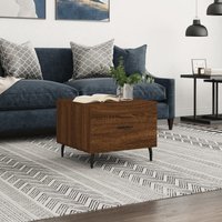 Berkfield Home Coffee Table Brown Oak 50x50x40 cm Engineered Wood | Size: 50 x 50 x 40 cm