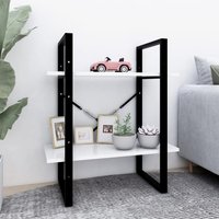 Berkfield Home 2-Tier Book Cabinet White 60x30x70 cm Engineered Wood | Size: 60 x 30 x 70 cm