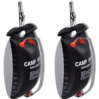 Berkfield Home Camp Shower Solar Shower Outdoor Bath 20 L 2 pcs in Black