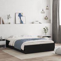 Berkfield Home Bed Frame with Drawers without Mattress Black 120x190 cm Small Double