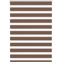 Berkfield Home Zebra Blind Brown 105x100 cm Fabric Width 100.9 cm Polyester