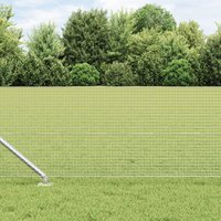 Berkfield Home Fence Post Set Set of 2 Galvanised Steel 25 x 0.5 m Sturdy in Silver