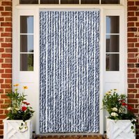 Insect Curtain Blue & Silver 100x220 cm Chenille
