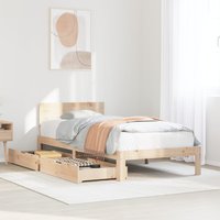 Bed Frame Drawers without Mattress 90x190 cm Single