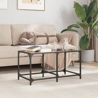 Berkfield Home Coffee Table with Black Glass Top 78.5x40x40 cm Steel