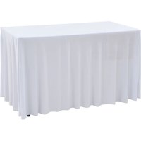 Berkfield Home 2 pcs Stretch Table Covers with Skirt 120x60.5x74 cm White