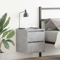 Berkfield Home Wall-mounted Bedside Cabinets 2 pcs Concrete Grey 38x34x40 cm | Size: 38 x 34 x 40 cm
