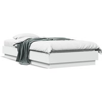 Berkfield Home Bed Frame without Mattress with LED Lights White 75x190 cm Small Single
