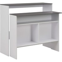 Berkfield Home Bar Table with 2 Table Tops White & Grey 130x40x120 cm | Size: 130 x 40 x 120 cm