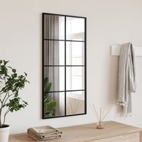 Berkfield Home Wall Mirror Black 40x80 cm Rectangle Iron