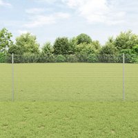 Berkfield Home Welded Wire Fence with 44 U Posts Silver 1x50 m Steel