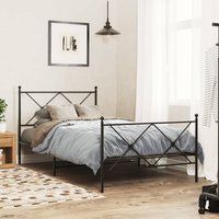 Berkfield Home Metal Bed Frame without Mattress with Footboard Black 100x190cm | Size: 100x190 cm