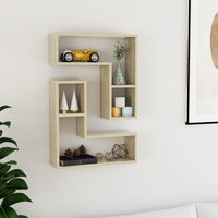 Berkfield Home Wall Shelf 2 pcs Sonoma Oak 50x15x50 cm Engineered Wood in Brown | Size: 50 x 15 x 50 cm