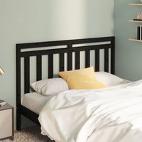 Berkfield Home Bed Headboard Black 146x4x100 cm Solid Wood Pine | Size: 146 x 4 x 100 cm