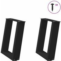 Berkfield Home Coffee Table Legs U-Shaped 2 pcs Black 28x(42-43) cm Steel