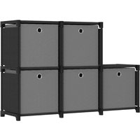 Berkfield Home 5-Cube Display Shelf with Boxes Black 103x30x72.5 cm Fabric