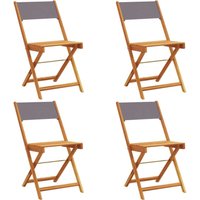 Berkfield Home Folding Garden Chairs 4 pcs Anthracite Fabric & Solid Wood