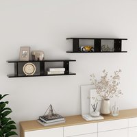 Wall Shelf 2 pcs 90x18x20 cm Engineered Wood x 18 x 20 cm