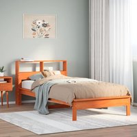 Berkfield Home Bookcase Bed without Mattress Wax Brown 90x200 cm Solid Wood Pine
