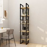 Berkfield Home 5-Tier Book Cabinet 40x30x175 cm Pinewood in Brown | Size: 40 x 30 x 175 cm