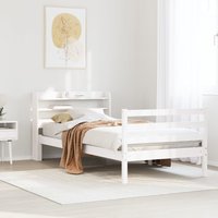 Berkfield Home Bed Frame with Headboard without Mattress White 90x190 cm Single