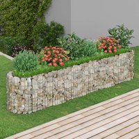 Berkfield Home Gabion Raised Bed Galvanised Iron 260x50x50 cm in Silver | Size: 260 x 50 x 50 cm
