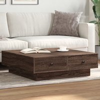 Coffee Table oak 90x90x28 cm Engineered Wood x 90 x 28 cm
